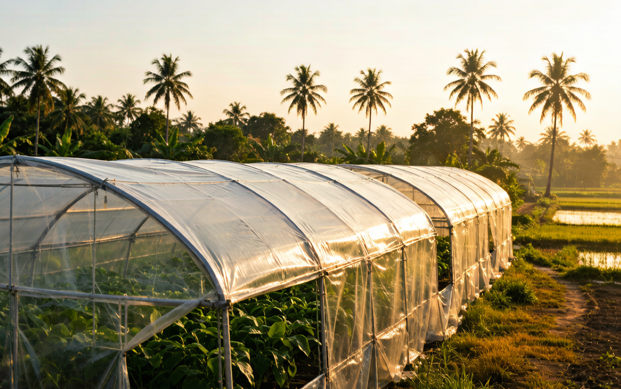 Greenhouse film across Southeast Asia — PO and PE covers for tropical and monsoon farms